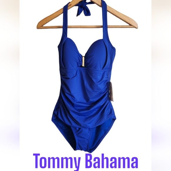Tommy Bahama halter swimsuit. Royal blue.  Size 4 - Picture 1 of 13